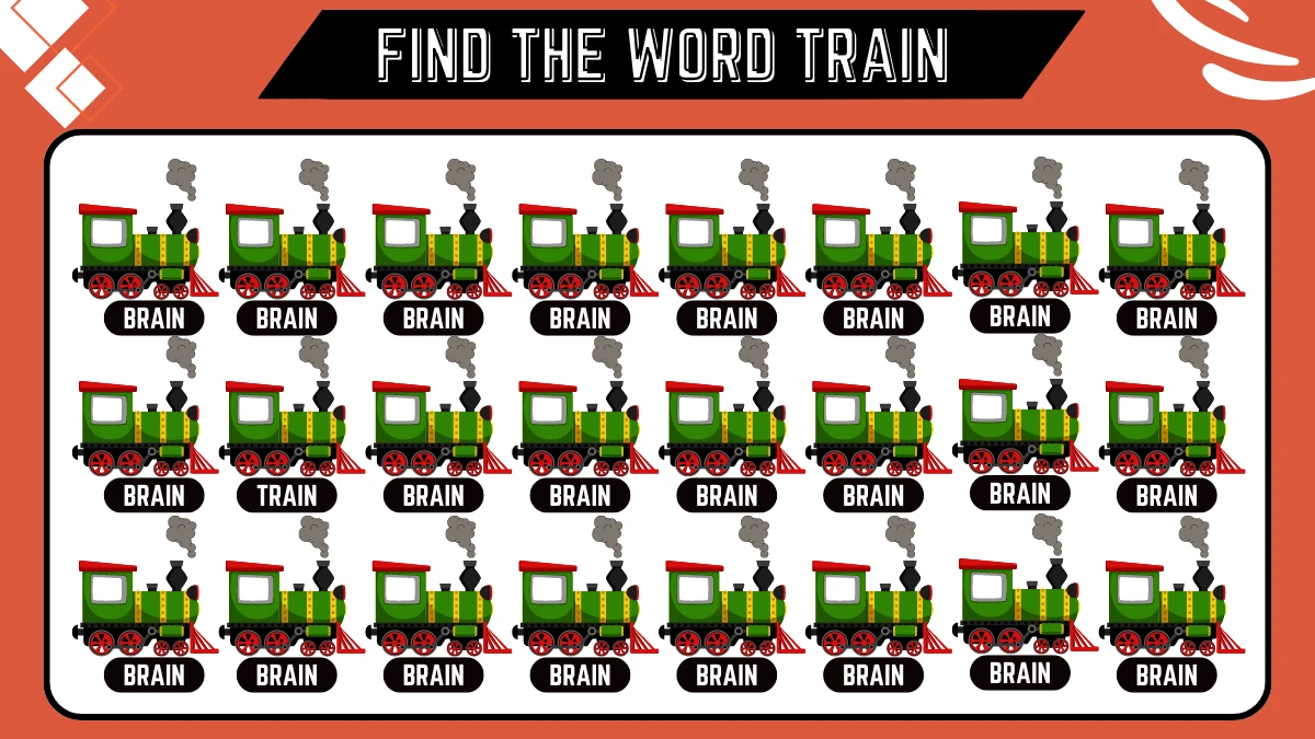 Brain Teaser Speed Test: Only People With Eagle Eyes Can Spot the Hidden Word Train in 11 Seconds