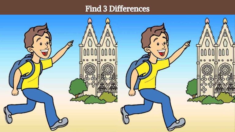 Find 3 differences between the boy running to church in 12 seconds!