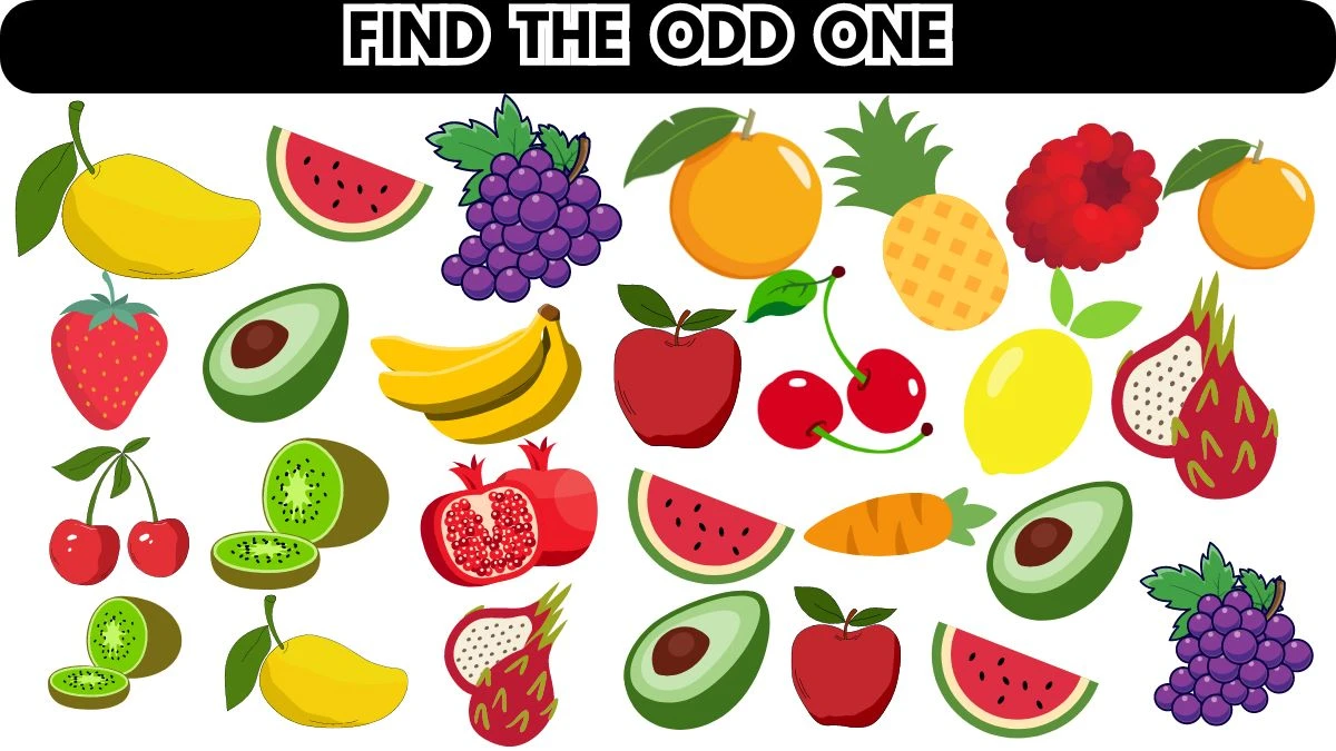 Find and Seek Puzzle: Only 5% of people can Find the Odd One in this Fruit Image in 7 Secs