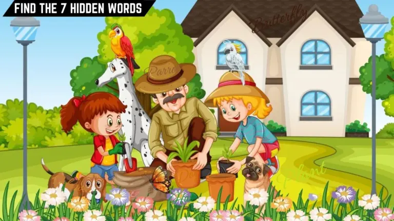 Find and Seek Puzzle: Only the brightest minds can spot 7 hidden words in the gardening picture in 12 secs