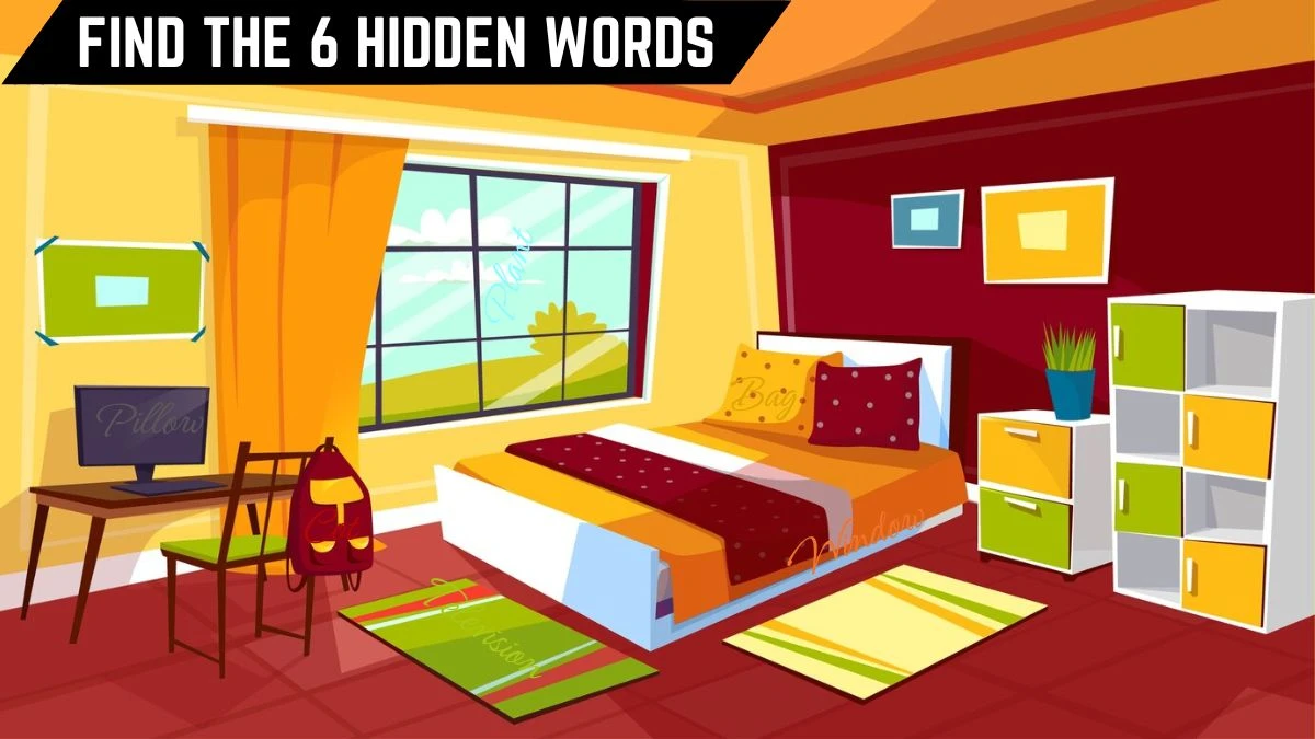 Genius IQ Test: Only 5 out of 10 can Spot the 6 Hidden Words in this Bedroom Image in 12 Secs