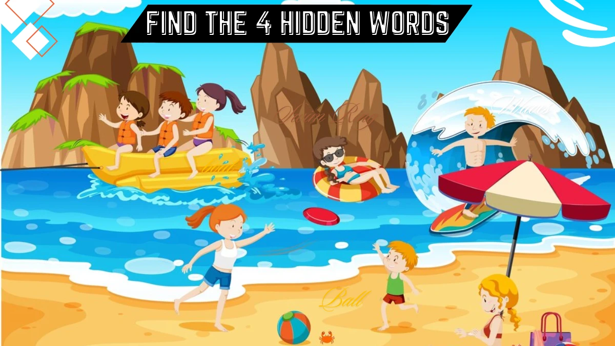 Genius IQ Test: Only detective minds can spot the 4 Hidden Words in this Beach Image in 10 Secs