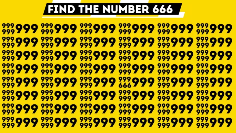 Observation Find It Out: Everyone can see 999 but you have 20/20 vision and a high IQ if you can spot 666 in 5 seconds