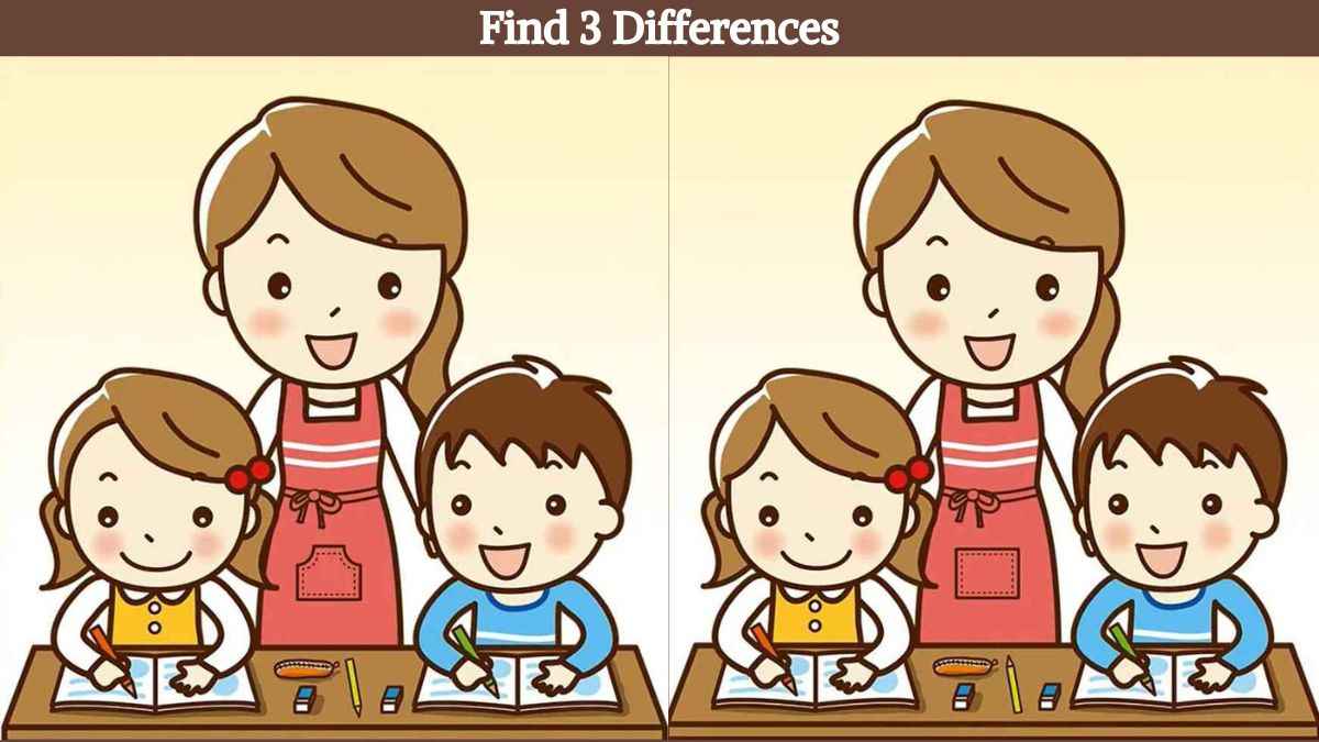 Only a sharp-eyed genius can find 3 differences between the classroom pictures in 15 seconds!