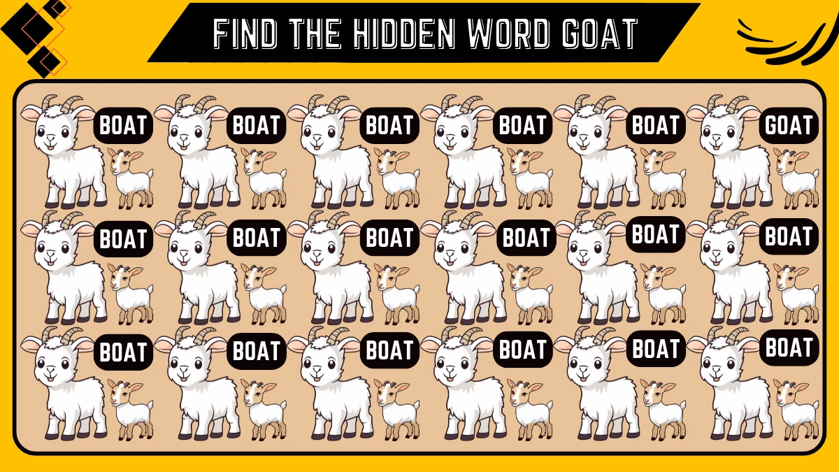 Optical Illusion Eye Test: Only 20/20 Vision Can Spot the Hidden Word Goat among Boat in 10 Secs