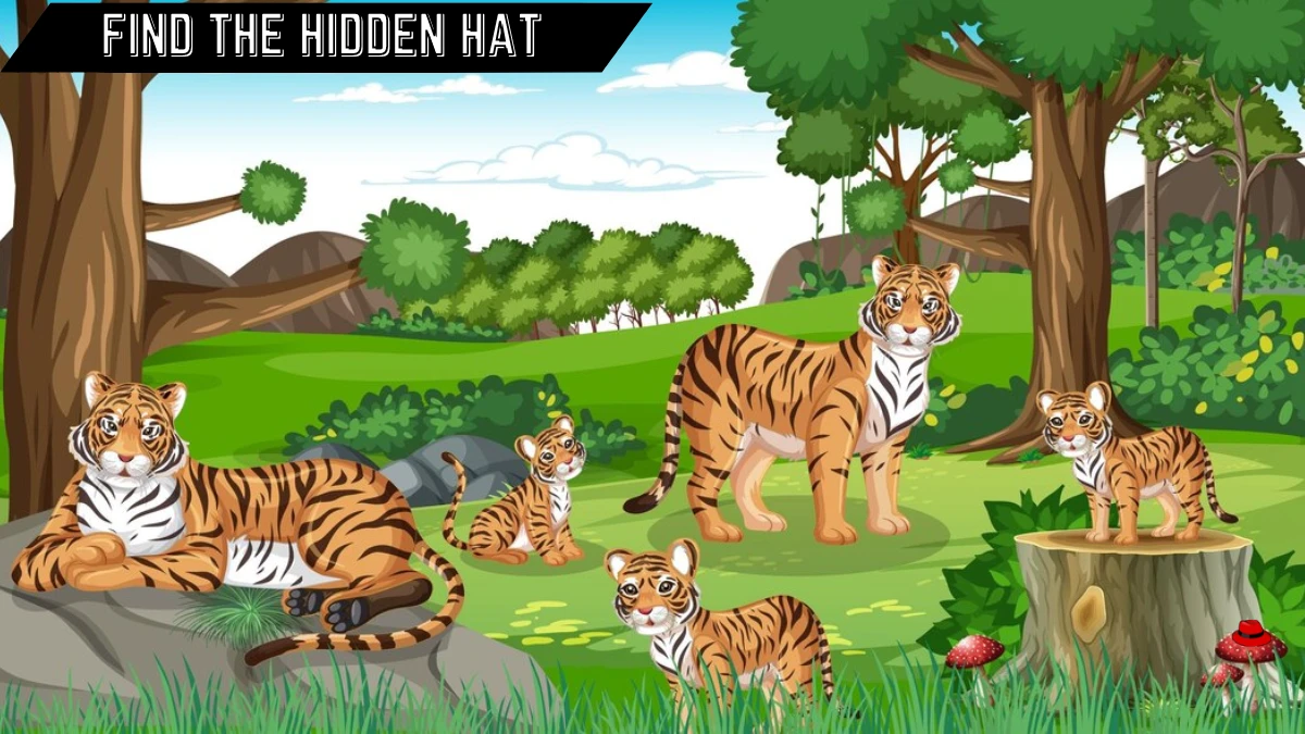 Optical Illusion Eye Test: Only People With 50/50 Vision Can Spot the Hidden Hat in this Tiger Image in 9 Secs