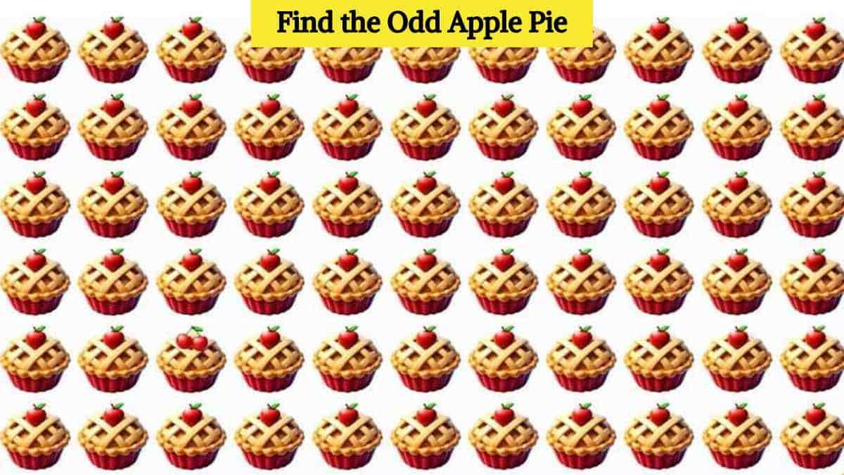 Optical Illusion: Find the odd apple pie in the picture in 4 seconds!