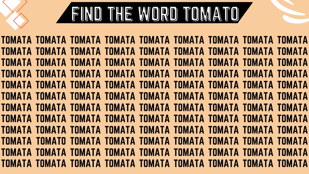 Optical Illusion IQ Test: Only detective minds can spot the Correct Spelling of Tomato in 6 Secs