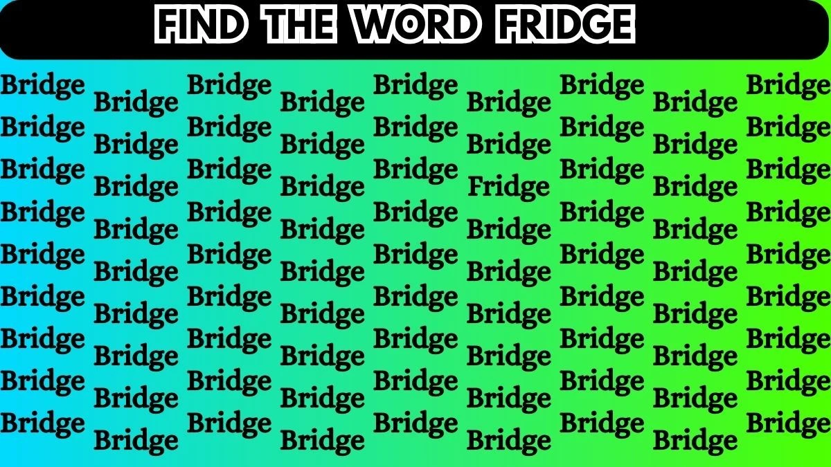 Optical Illusion Vision Test: Only highly intelligent people can spot the Fridge among Bridge in 5 Secs