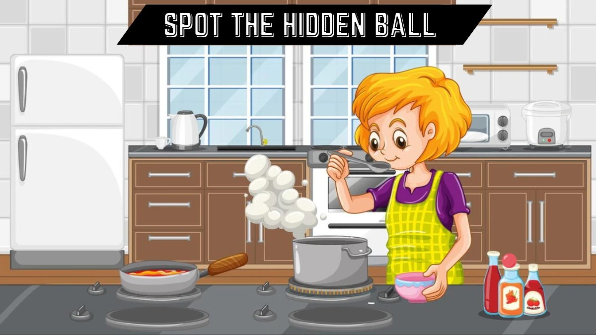 Optical Illusion Visual Test: Only extraordinary vision can Spot the Hidden Ball in this Kitchen Image in 10 Secs