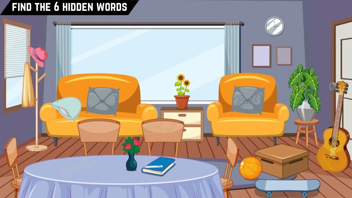 Puzzle Puzzle IQ Test: Only the Sharpest Eyes Can Spot the 6 Hidden Words in this Living Room Image in 12 Secs