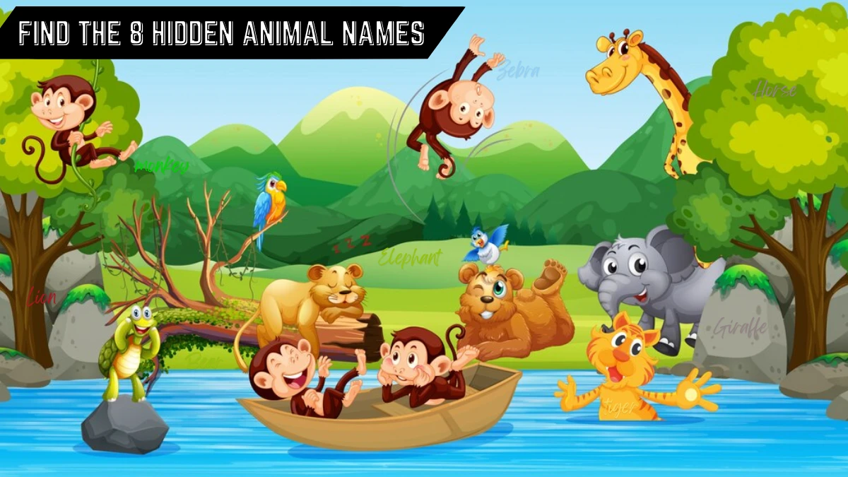 Puzzle Puzzle IQ Test: Only those with a high IQ People Can Spot The 8 Hidden Animal Names in 18 Secs