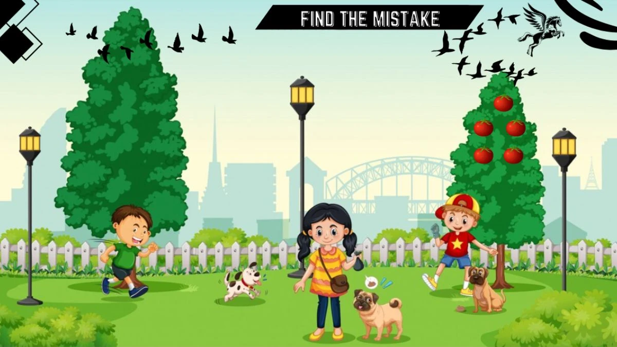 Spot the 2 Mistakes Picture Puzzle Eye Test: Only 1 out of 10 can spot the 2 Mistakes in this Park Image in 9 Secs