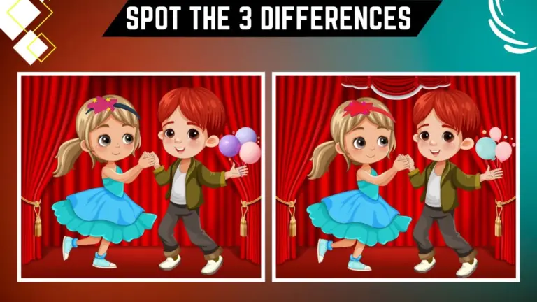 Spot the 3 Differences: Only People with Eagle Eyes can spot the 3 differences in this dancing couple picture within 9 secs