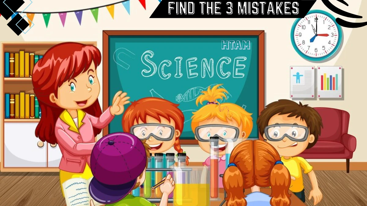Spot the 3 Mistakes Picture Puzzle Eye Test: Only 1 out of 9 can spot the 3 Mistakes in this Classroom Image in 15 Secs