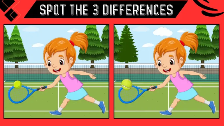 Spot the Difference: Find 3 Differences between these two images in 6 Secs