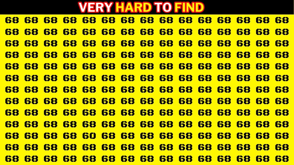 Test Visual Acuity: If you have Sharp Eyes spot the Number 60 among 68 in 8 Secs