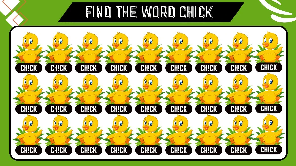 Test Visual Acuity: Only Hawk Eyes Can Spot the Word Chick in 8 Secs