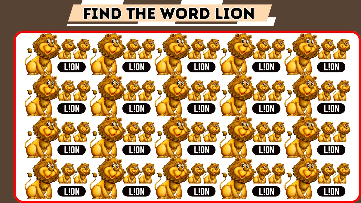 Test Your Observation Skills: Only 1 out of 9 can spot the word Lion in 7 Secs