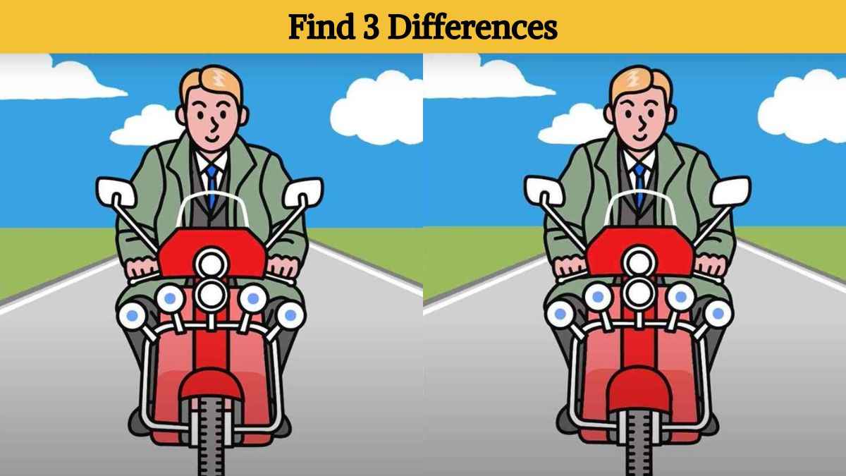 You have the most attentive eyes if you can find 3 differences between the pictures of the man riding a bike in 8 seconds!