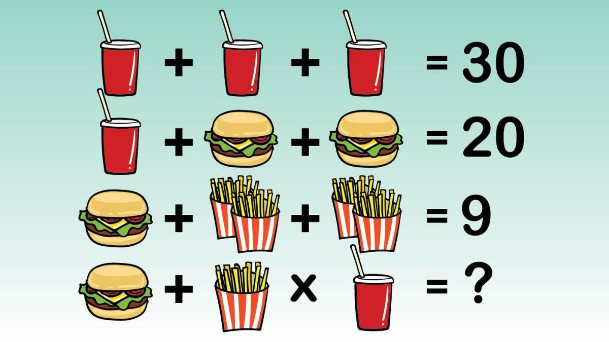 Brain Teaser: Only High IQ Can Solve This Fries, Burger, and Coke Puzzle in 15 Seconds!