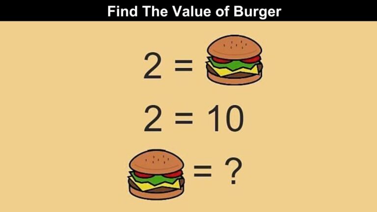 Brain Teaser IQ Test: Only 1 in 10 Can Solve This Burger Puzzle in 9 Seconds!