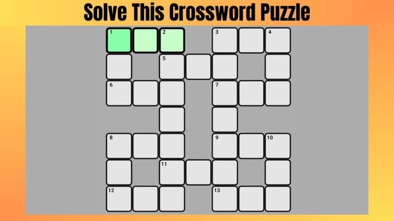 Crossword Puzzle: Solve this Puzzle in 97 Seconds, Clue Inside