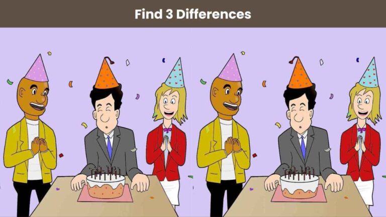 Find 3 differences between the birthday party pictures in 18 seconds!