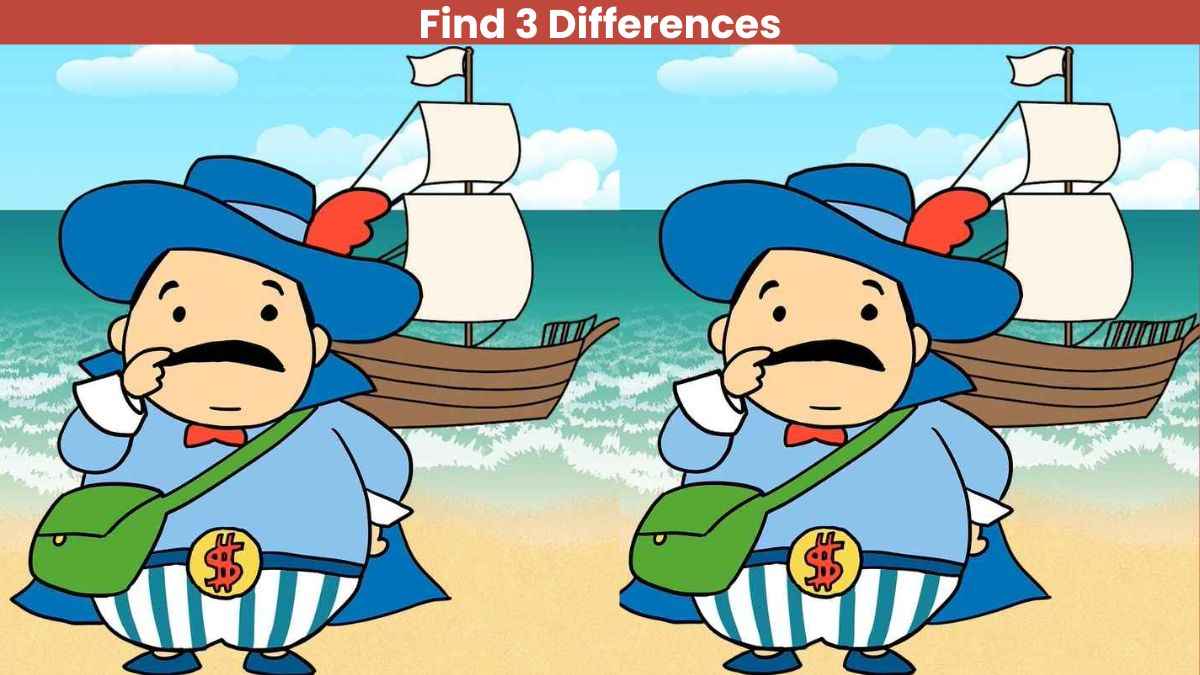 Find 3 differences between the man near the boat pictures in 11 seconds!