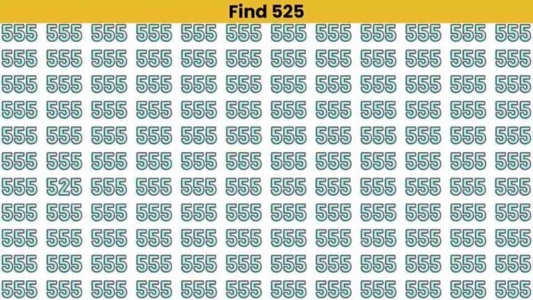 IQ Test: Find 525 among 555’s in 5 seconds!