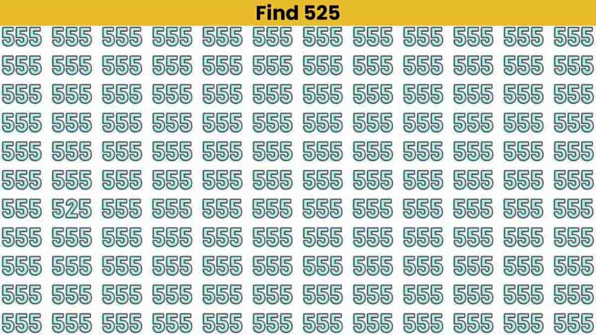 IQ Test: Find 525 among 555’s in 5 seconds!