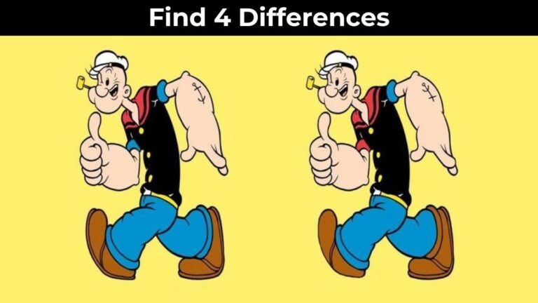 Only 1% High IQ Can Spot 4 Differences in Popeye's Picture in 8 Seconds!