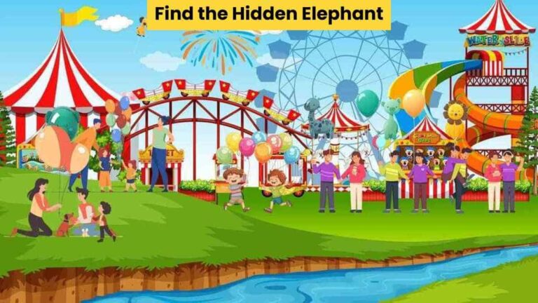 Picture Puzzle IQ Test: Find the hidden elephant in the carnival in 7 seconds!