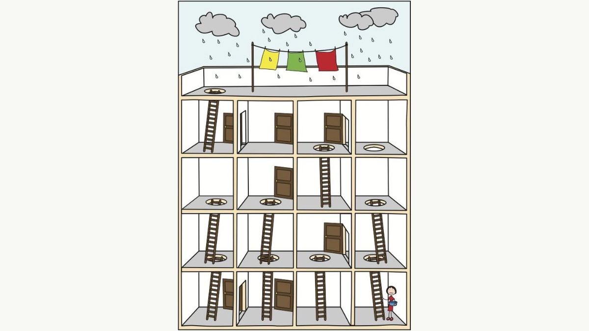 Picture Puzzle IQ Test: Only High IQ Can Find The Way To The Terrace In 5 Seconds!