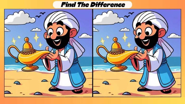 Spot 3 Differences Between Alladin's Lamp Pictures in 26 Seconds