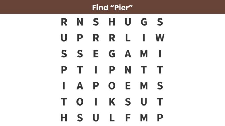 Word Search Puzzle: Find the word “pier” in 10 seconds!