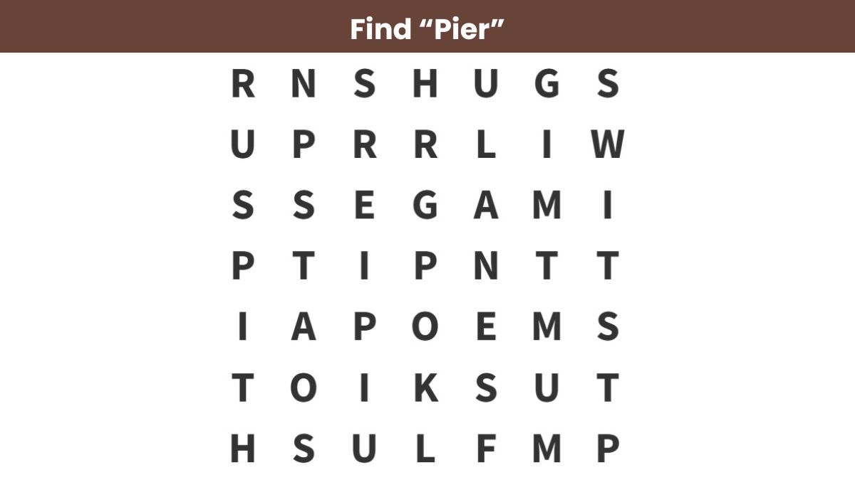 Word Search Puzzle: Find the word “pier” in 10 seconds!