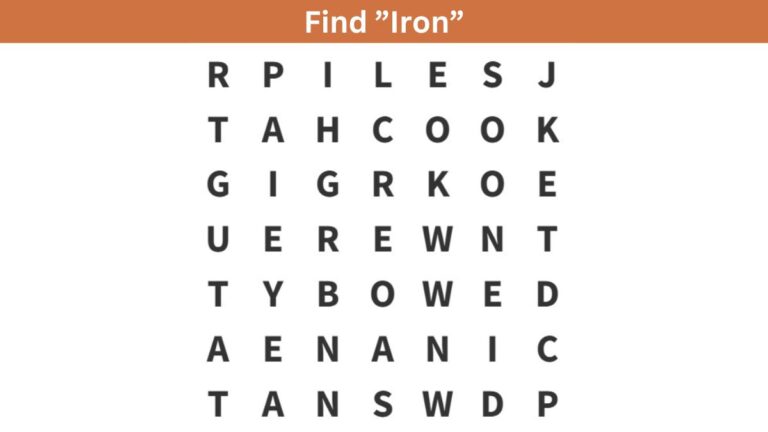 Word Search Puzzle: Test your eyes by finding the word “iron” in 9 seconds!