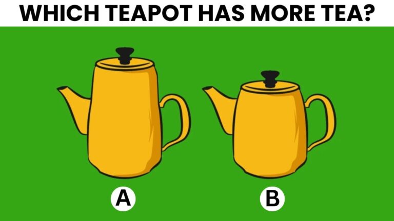 Brain Teaser IQ Test: Which Teapot Has More Tea? Only 1% Geniuses Can Answer Correctly In 5 Seconds!