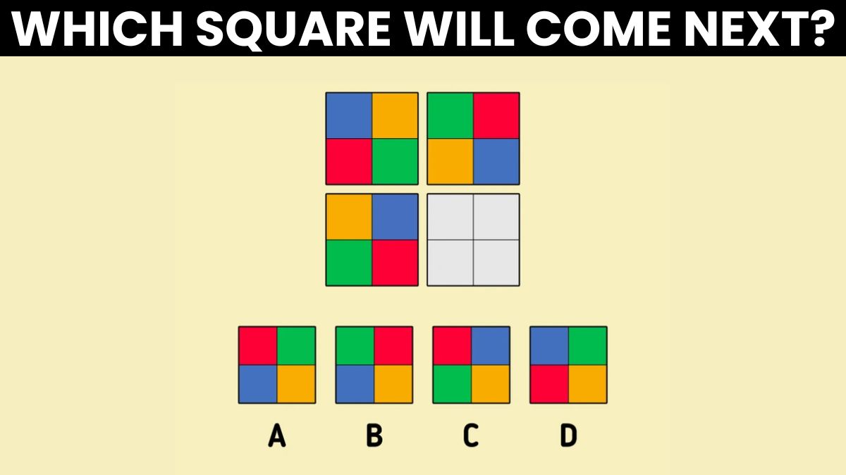 Brain Teaser: Only Top 1% Can Tell Which Square Comes Next In 5 Seconds!