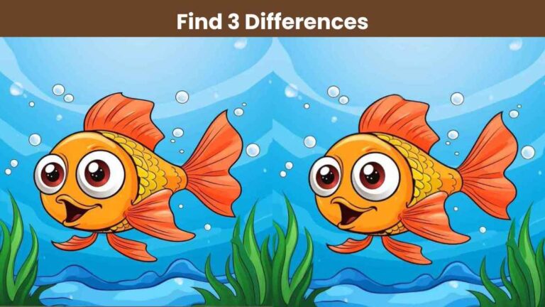 Find 3 differences between the fish pictures in 12 seconds!