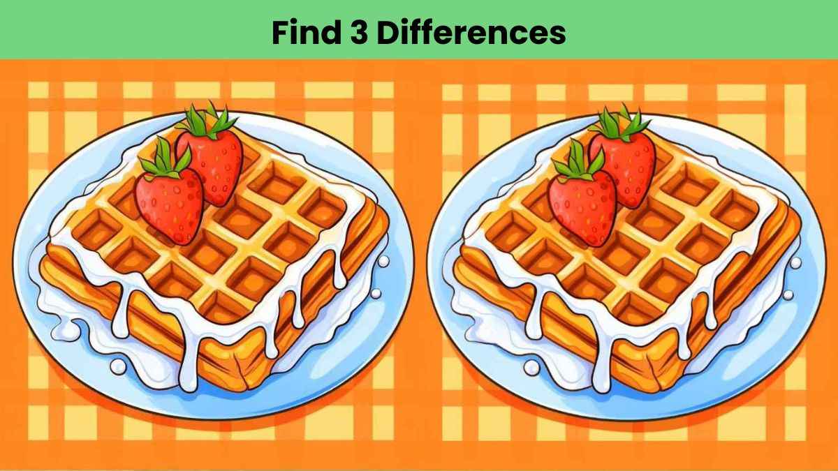 Find 3 differences between the waffle pictures in 16 seconds!