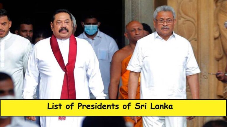 List of Presidents of Sri Lanka (1972-2024)