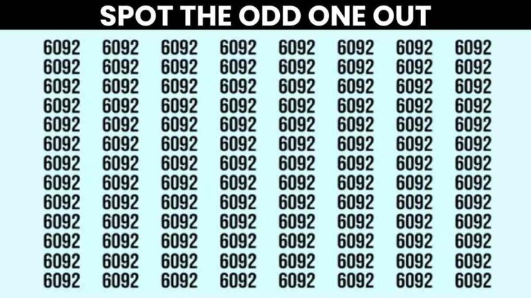 Optical Illusion IQ Test: Only 1% Hawk-Eyed Can Spot The Odd One Out Among 6092s in 8 Seconds!