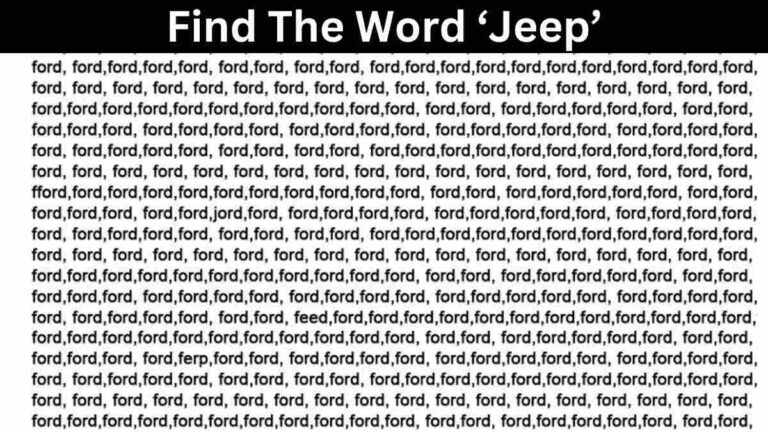 Optical Illusion IQ Test: Spot the Word 'Jeep' in 8 Seconds and Prove Your Brainpower!