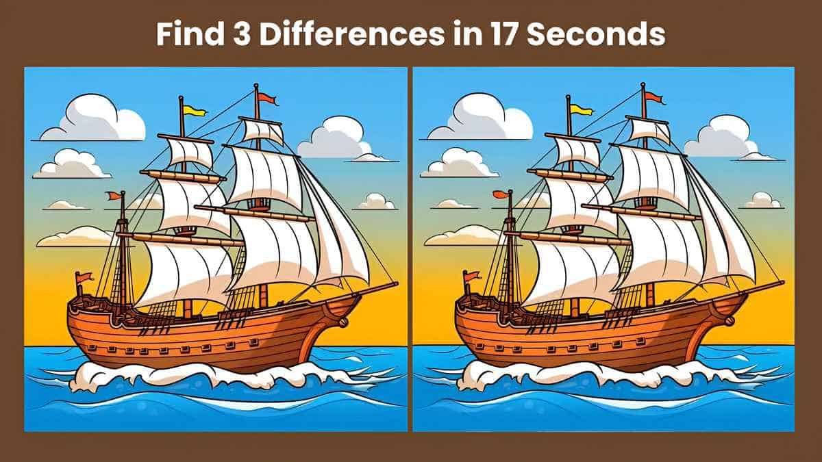 Spot 3 differences between the ship pictures 17 seconds!