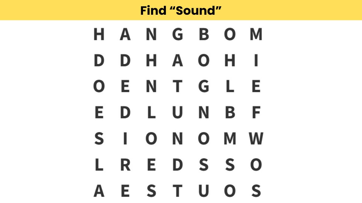 Word Search Puzzle: Only sharp eyes can find the word “sound” in 7 seconds!