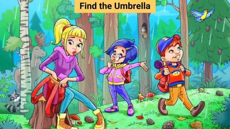 Brain Teaser IQ Test: Find the hidden umbrella in the forest in 7 seconds!