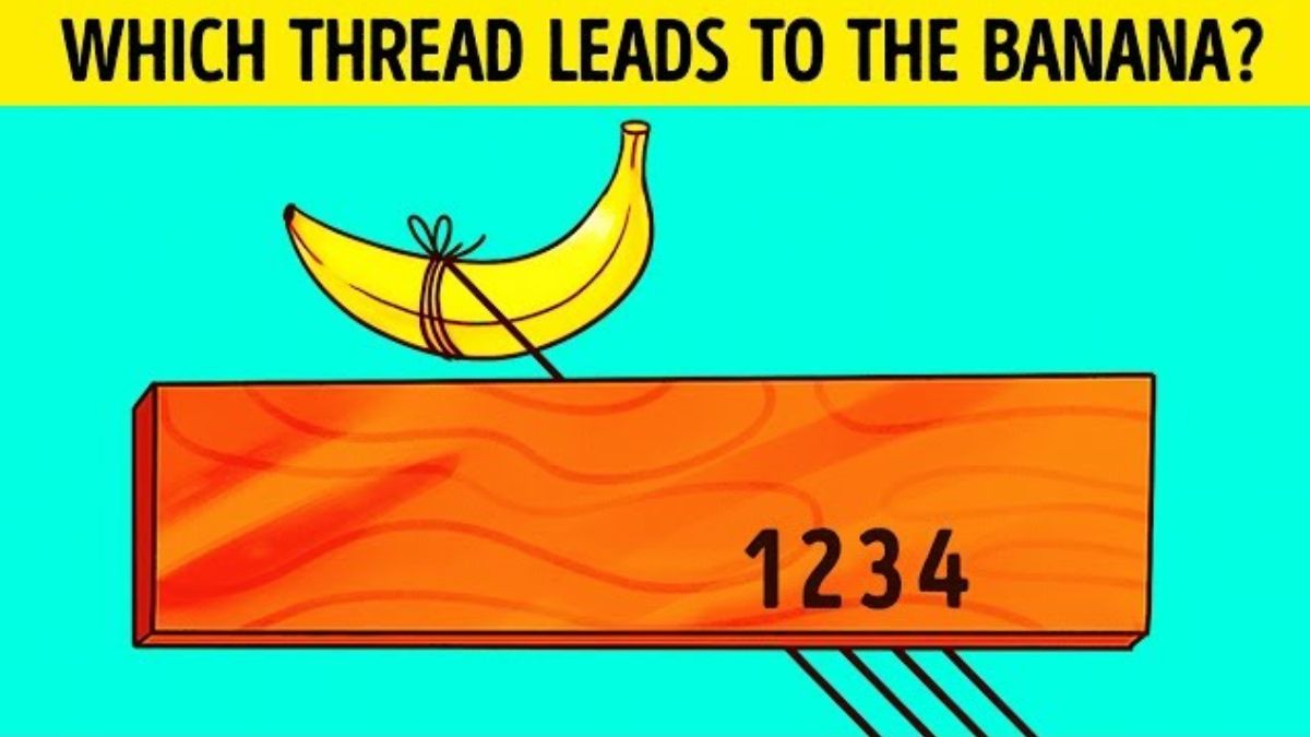 Brain Teaser IQ Test: Spot Which String Is Attached To The Banana In Just 5 Seconds!