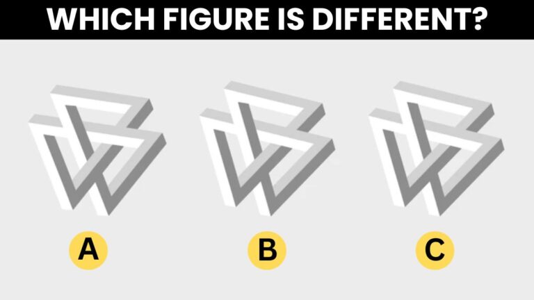 Brain Teaser IQ Test: Test Your Critical Thinking – Spot Which Figure Is Different In 5 Seconds!